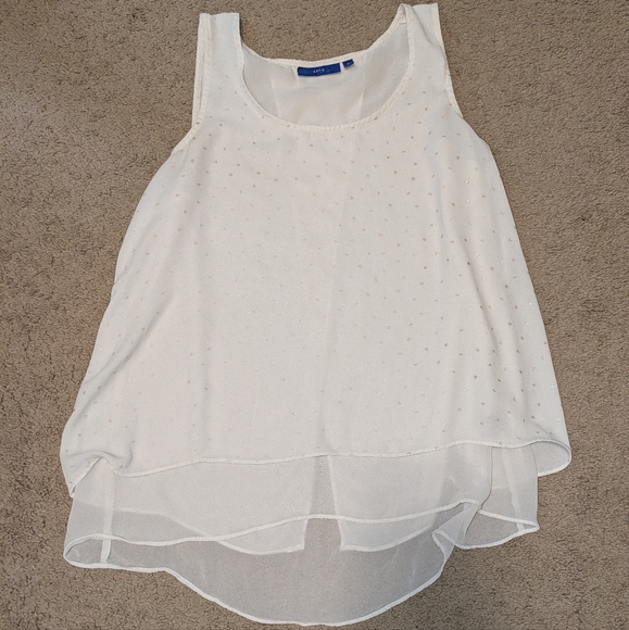 White Polka Dot Sleeveless Top - Picture 1 of 3